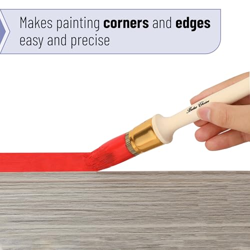 Bates- Trim Brush Set, 0.6”, 0.75” & 1”, Wooden Handle, Round Paint Brush - color: Wooden Handle, size: 5/8”, 3/4”, 1”