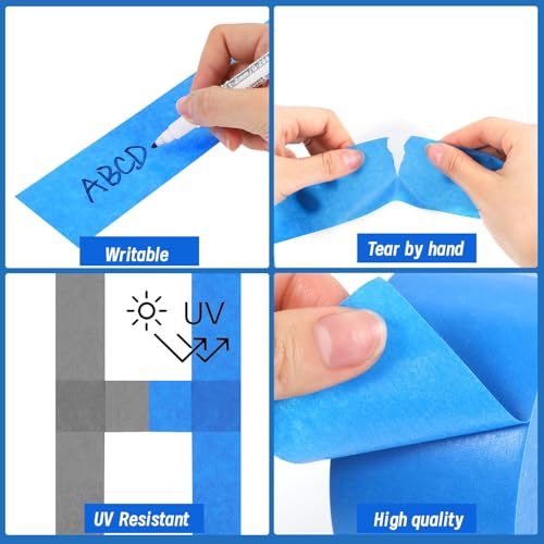 5 Rolls Painters Tape 2 Inch Wide Blue Painters Tape for Wall Painting - size: 5rolls/2in（L)