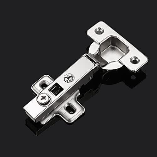Probrico (4 Pieces Clip On Full Overlay Frameless Furniture Cabinet Door Concealed Hinges Nickel Plated Cabinet Hardware