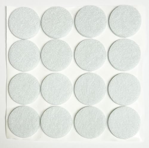 48 Pcs Self Adhesive 1" Round Felt Furniture Pads (White, 1") - color: White