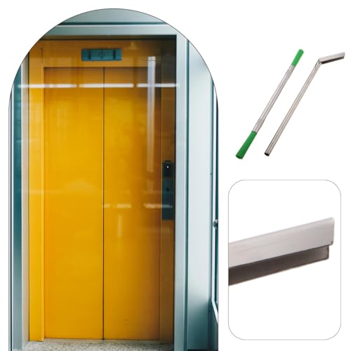 Elevator Sill Cleaner Tool with Long Handle Gap Scraper and Brush Set for Elevator Track Cleaning and Maintenance in Commercial and Residential Buildings