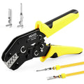 Wire Crimping Tool Open Barrel Terminals Ratchet Wire Crimper for Molex Style Deutsch Pin DELPHI AMP Dupont JST TYCO Connectors 24-14 AWG