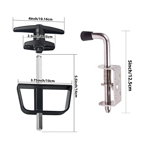 5 Keys Double Door Shed Hardware Kit - Includes Barrel Bolt, Latch, and Double Door Hardware for Easy Installation for Gates, playrooms，Added Protection and Versatility - size: 5.5-inch-T