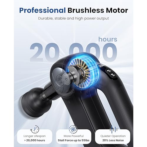 BOB AND BRAD D5 Pro Massage Gun with 13mm Amplitude, FSA-HSA Eligible, Professional Deep Tissue Percussion Massage Gun, Ergonomic D-Handle for Effortless Muscle Pain Relief, Birthday Gift for Men - color: Black