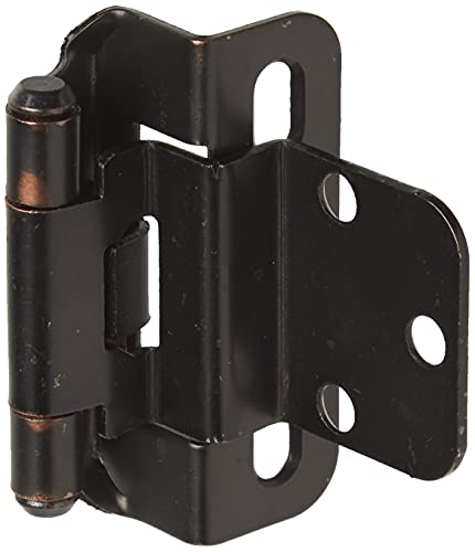Amerock 1 Pair 3/8" Inset Oil-Rubbed Bronze Self-Closing Wrap Hinge - color: Oil Rubbed Bronze, size: 3/8 Inch (10 mm) Inset