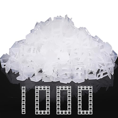 DGSL Tile Spacers 1000 Pcs Tile Clips, Tile Leveling System Clips 1/8 Inch - size: 1/8 Inch*1000 Piece
