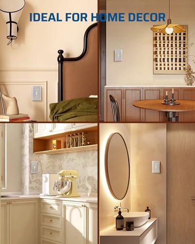 DEWENWILS Metal Wall Plate, Single Toggle Switch Cover, Brushed Nickel - color: Brushed Nickel, size: 1 Toggle 4PK