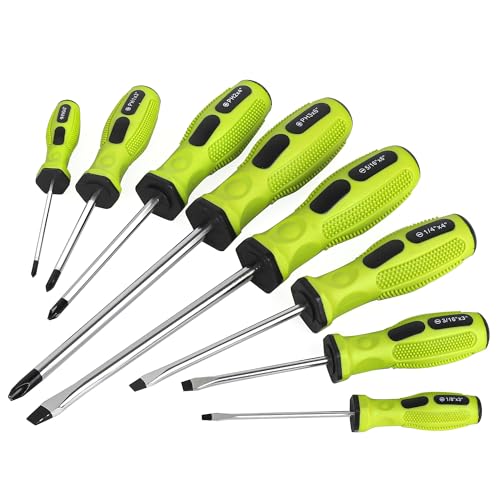 FASTPRO 8-Piece Magnetic Screwdrivers Set, Green - color: Green
