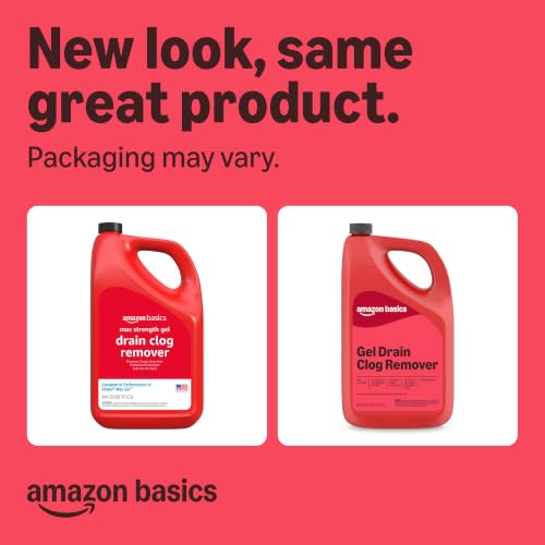 Amazon Basics Max Strength Drain Cleaner Hair Clog Remover Gel - Unclogs Hair and Grease, 80 Fl Oz, Packaging May Vary - size: 80 Fl Oz (Pack of 1)