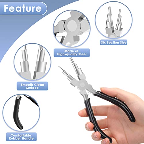 Bail Making Pliers, 6 in 1 Round Nose Pliers for Making Jump Rings, Wire Wrapping, Jewelry Making, Loop Making, Forming Bends - style: Bail Making Pliers
