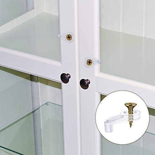 Blulu 50 Pack Glass Retainer Clips with Screws - color: Transparent With Gold Screw