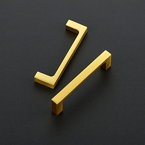 Ravinte Brushed Brass Solid Pulls Cabinet Handles 3-1/2 Inch 10 Pack - size: 3-1/2 Inch Hole Center