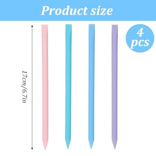 4PCS Silicone Stir Sticks, Reusable Pointed Mixing Sticks for Epoxy Resin, Paint, Making Glitter Tumblers Cups, Arts, Crafts, Facial Mask Stirring Rods, 4 Colors