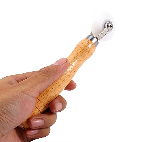 18.5cm Wood Handle Seamed Home Wallpaper Roller,POM Material Internal Seam Roller Corner Wallpaper Roller,Wallpaper Seam Roller for Home Wall Paper Decorating Hand Tool