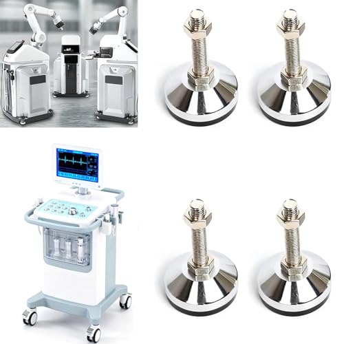 Leveling Feet,4-Pack, D60xM12x50 Leveler Feet Heavy Duty 1300 Lb Capacity Black Carbon Steel PVC Cabinet Leveler Legs - size: D60xM12x50