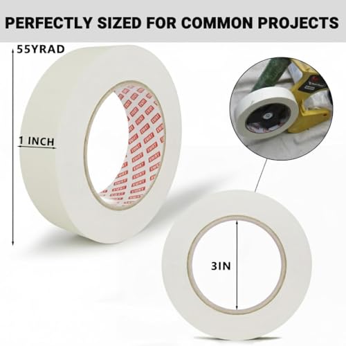 SWRT Masking Tape 1 Inch Wide x 55 Yards, 36 Rolls, Bulk Pack