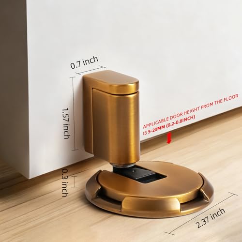 Magnetic Door Stopper, Windproof Floor Door Stop, 1 Pack - color: Matte Brown Bronze