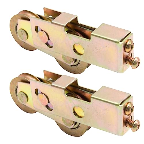 Sliding Door Rollers Replacement Sliding Patio Door 1-1/4 Inch Tandem Roller Assembly, 5/16 Inch Steel Ball Wheel Bearing for Sliding Glass Door Screen Door Gate, 2 Pack