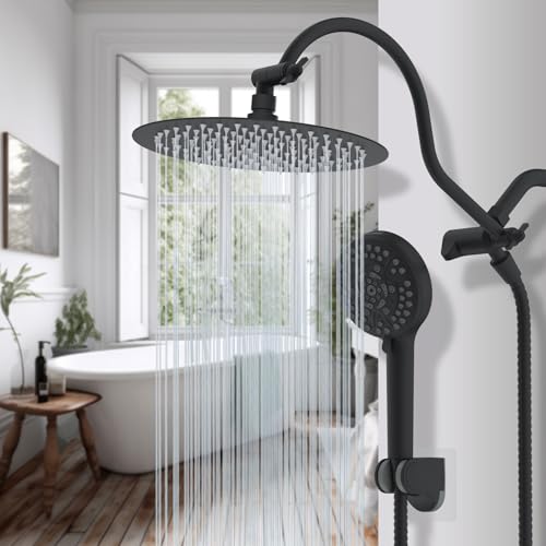 Hibbent All Metal cUPC Certified Shower Head, 10'' Rainfall Shower Head - color: Matte Black, style: Round 10''
