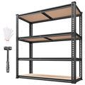 REIBII 40" W Garage Shelving with Rolled-Edge Columns for Basement Pantry - size: 40"W x 19.7''D x 60''H