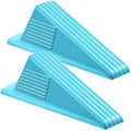 Frienda 2 Pcs Heavy Duty Rubber Door Stops Wedge Stackable,Blue - color: Blue
