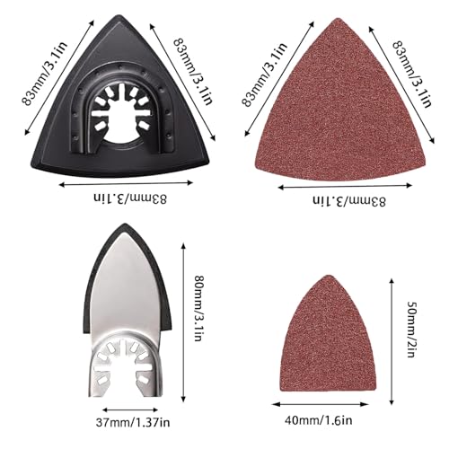 FOWOK 104Pcs Oscillating Tool Sanding Pads Kit for Finishing Detail Sanding - style: 104Pcs