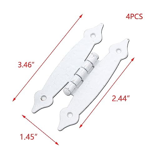 T Tulead White H-Shape Hinges Flush Mount Hinge 4PCS - color: White-4PCS