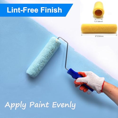 Great Andrew 18 PCS Paint Roller Covers 9 Inch, 3/8" Nap - size: 18 PCS, 9-Inch