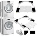 Kiss Core Washer Dryer Stacking Kit - Universal Washer Dryer Stacking Kit | with Pull-Out Sliding Plate - Adjustable 21"-29" Stacking Kit for Washer and Dryer with Ratchet Strap - Space-Saving - style: with Pull-Out Sliding Plate
