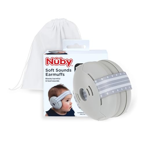 Nuby Soft Sounds Noise-Canceling Earmuffs with Travel Case - color: Gray