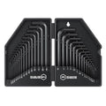 Reniteco 30 PCS Hex Head Key Allen Wrench Tool Set Organizer Kit Alloy Steel L Shape Black Metric (0.7-10 mm) SAE (0.028"-3/8") Standard In Storage Case Long Short Arm