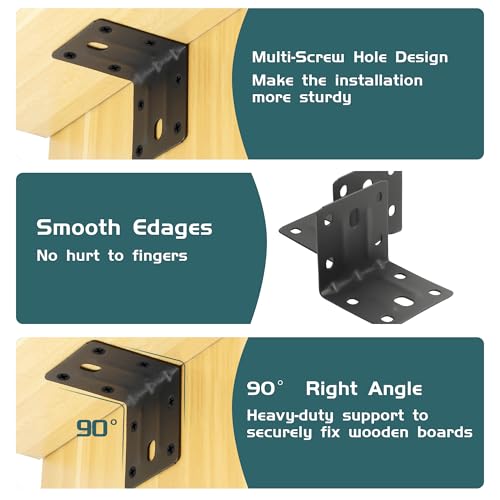 Alise 30 Pack Black 2x2in L Brackets Heavy Duty Metal for Wood Furniture - color: Matte Black, size: (30P) 2X2 inch