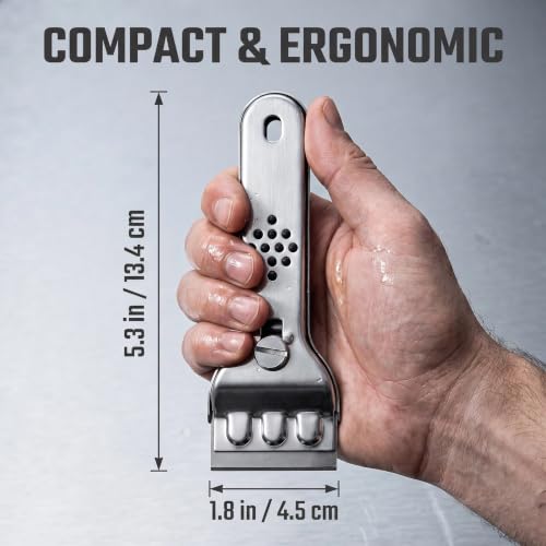 Stainless Steel Razor Blade Scraper With 10 Blades