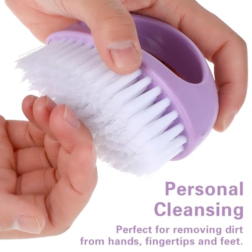 Amaxiu Hand Nail Brushes, 2pcs Grip Clean Heavy Duty Nail Brushes for Cleaning Fingernails Nylon Firm Stiff Bristles Deep Clean Scrubber for Mechanics Gardeners Hand Under Nails Toes(Green, Purple) | Nylon Firm Stiff Bristles Deep Clean Scrubber for Mecha