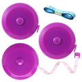 Tape Measure Retractable, Fabric Measuring Tape, 60 Inch Small Sewing Tailor Soft Ruler for Craft Nursing Clothing Medical Travel(3 Pack/Purple) - color: Purple