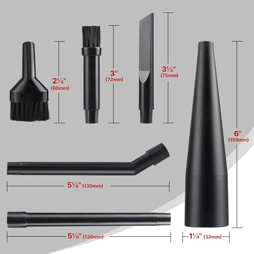 Shop-Vac 1.5 Gallon 2.0 Peak Wet Dry Vacuum + 6pc Micro Cleaning Nozzle Kit, 1-1/4" Detailed-Cleaning Attachments