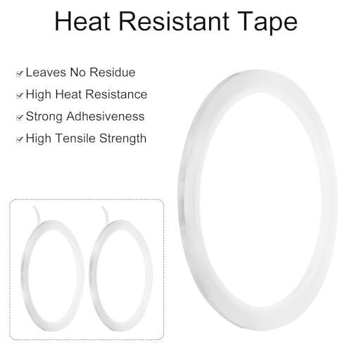 uxcell Clear Heat Tape, 1 Roll 3mmx33m 108ft High Temperature Heat Resistant Tape for Sublimation,Heat Vinyl Press,Heat Transfer, Circuit Board, No Residue - color: Clear, size: 3mmx33m