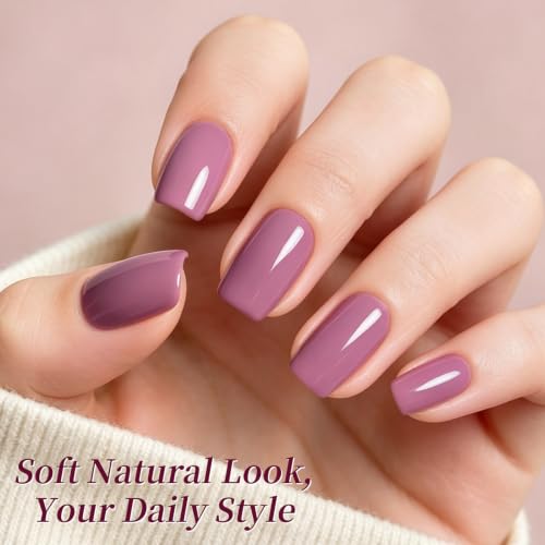 Born Pretty Nude Nail Polish Set 6 Colors Lilac Lavender Burgundy Red Khaki - color: Muted Muse