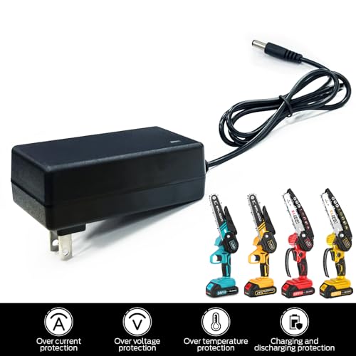 Battery Charger for 4Inch & 6Inch Mini Chainsaw, Lithium Battery Charger, Cordless Small Electric Portable Handheld Chainsaw Accessories