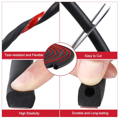 Pangda 26ft Foam Rubber D Shape Seal Strip 0.5" W x 0.5" H Self Adhesive EPDM Rubber Weather Stripping RV Slide Out Seal Heavy Duty Automotive Weather Stripping for Car Truck RV Boat Home - size: 26ft, style: 0.5" W X 0.5" H