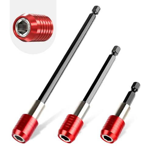 3-Piece Magnetic Drill Bit Extension Set, 1/4 Inch Hex Shank