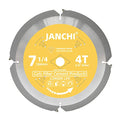 Janchi 7-1/4 Inch 4T PCD Tip Hardie Fiber Cement Circular Saw Blade with 5/8-Inch DMK Arbor, Polycrystalline Diamond Tipped Teeth Saw Blade for Laminate Flooring - size: 7-1/4" 4T