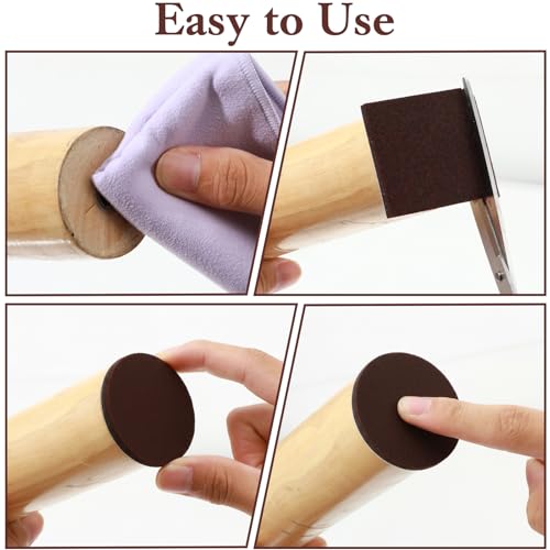 18 Pcs Square Felt Pads for Furniture, 2 x 2 Inch Self Adhesive Chair Leg Floor Protectors Cuttable Anti Scratch Table Leg Pads for Hardwood Floors