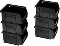 Akro-Mils 30210 AkroBins Plastic Storage Bins, 5"x4"x3", Black, 6-Pack - color: Black, size: 6 Pack