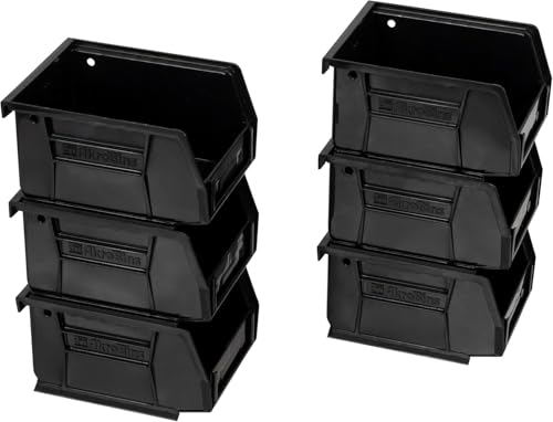 Akro-Mils 30210 AkroBins Plastic Storage Bins, 5"x4"x3", Black, 6-Pack - color: Black, size: 6 Pack
