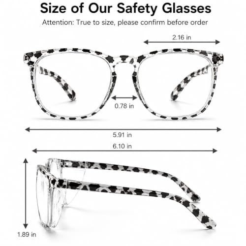 Safety Glasses Goggles for Women Girls Anti Fog Protective Eyewear Glasses - color: New-tortoise