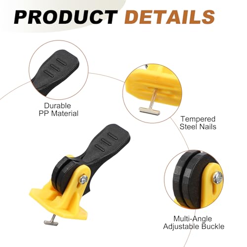 uxcell Tile Leveling Kit 50 Pcs Reusable Leveler +50 Pcs Replaceable Steel T-Pin Tile Leveling System Fit 0.9mm for Wall & Floor, Yellow - color: Yellow, size: 0.9mm