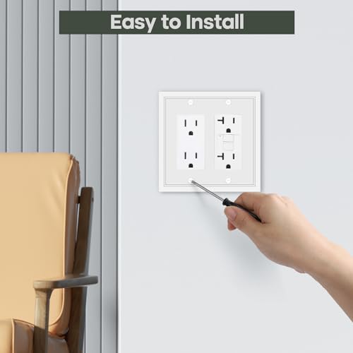 2 Pack Double Decorator Switch Cover Plate-Bamboo Fiber Material - size: 2 Gang Double Decorator