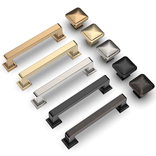 Asidrama 10 Pack 3.75 inch Champagne Bronze Kitchen Cabinet Handles | Heavy-Duty Solid Zinc, 2 Screw Sizes, 3.75" Hole Center(96mm), Cupboards, Drawers, Dressers, Furniture, Hardware - color: Champagne Bronze, size: 3.75" Hole Center(96mm)