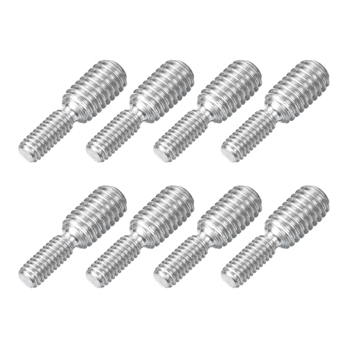 uxcell M4x10mm to M6x10mm Double End Threaded Stud Screw Bolt, 8Pcs 304 Stainless Steel Thread Reducer Adapter for Furniture Machinery Assembly Fastener - size: M4x10mm to M6x10mm